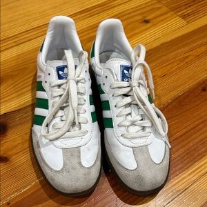 Adidas Classic White and Green Sambas